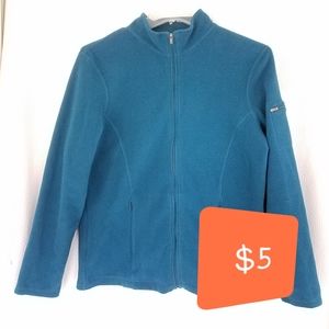 L.L. Bean Teal Blue Fleece Zip Jacket